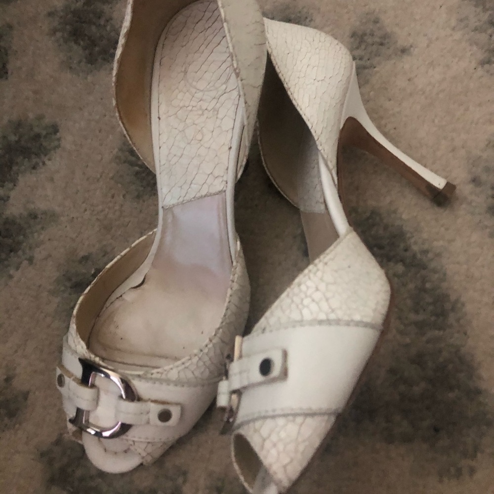 CHRISTIAN DIOR White Snake Skin Sandal